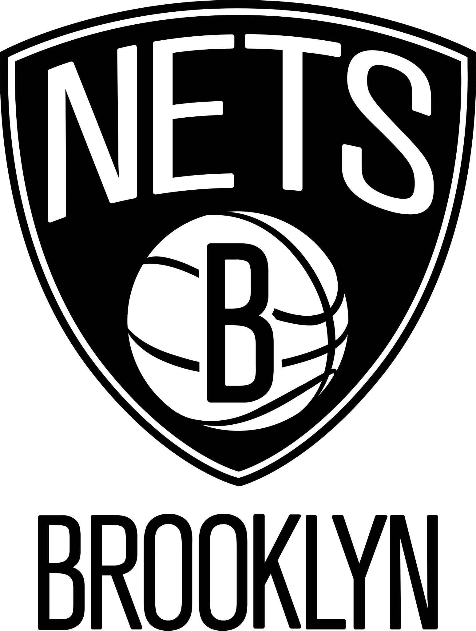 brooklyn nets dtf transfer black and white basketball logo design