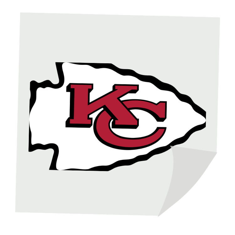 Kansas City football DTF transfer design featuring KC emblem in red and gold