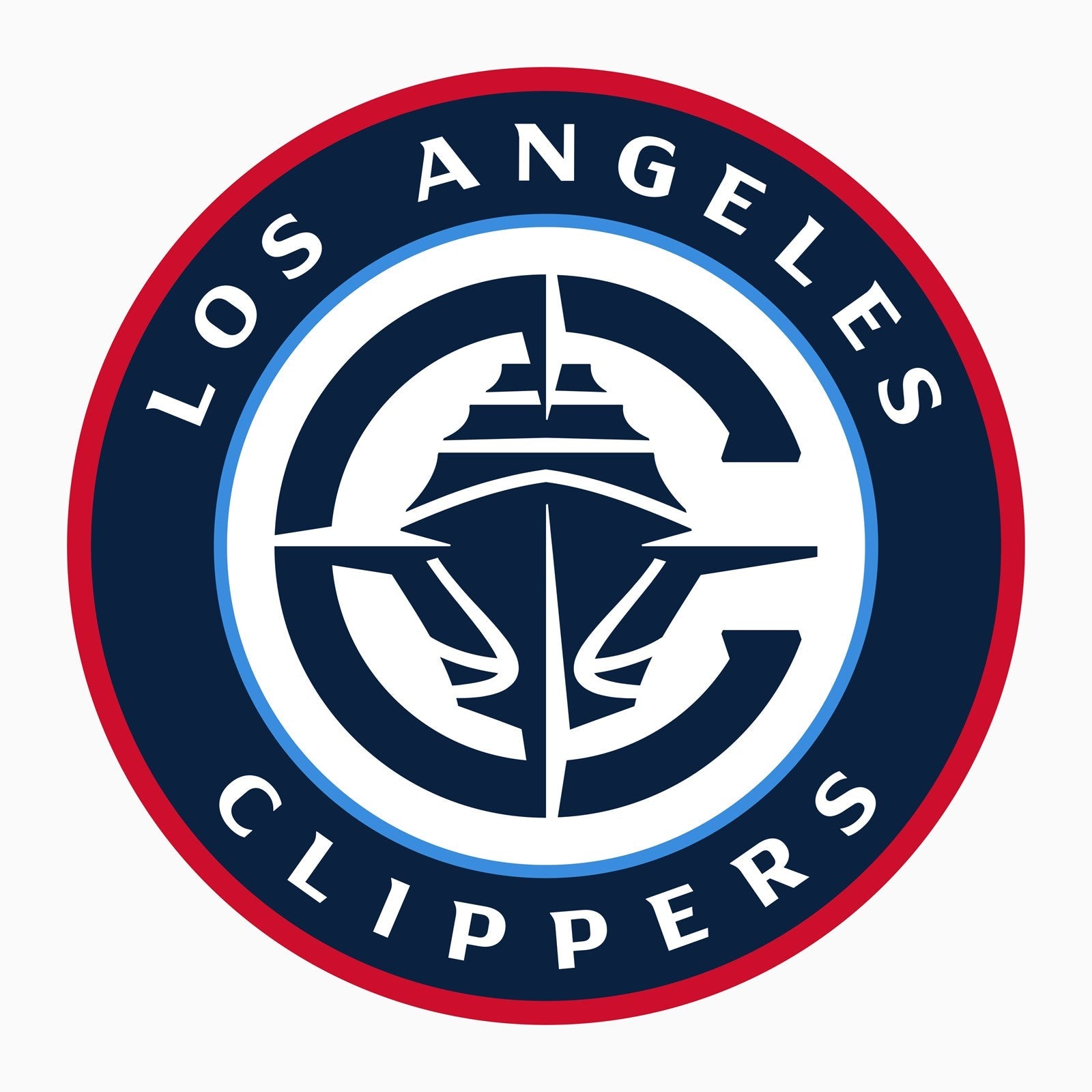los angeles clippers dtf transfer red blue basketball logo design