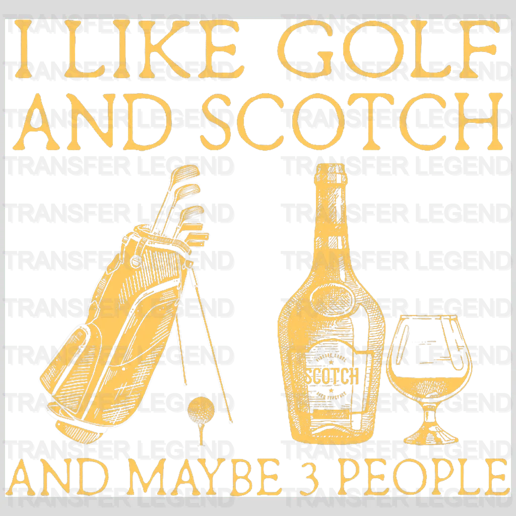 I Love Golf & Whisky Golf Design - DTF Heat Transfers - transferlegend