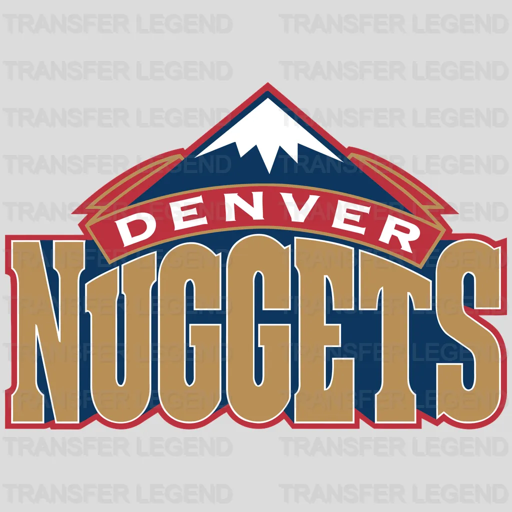 Denver Nuggets Mountain Banner Wordmark NBA Design - DTF Heat Transfer