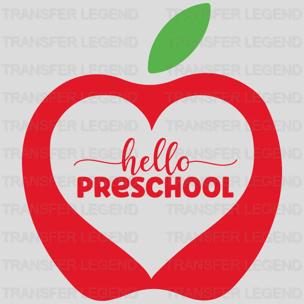 Apple Hello Preschool - Back To School DTF Transfer - transferlegend