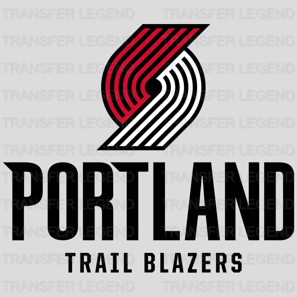 Portland Trail Blazers Wordmark with Pinwheel Logo NBA Design - DTF Heat Transfer
