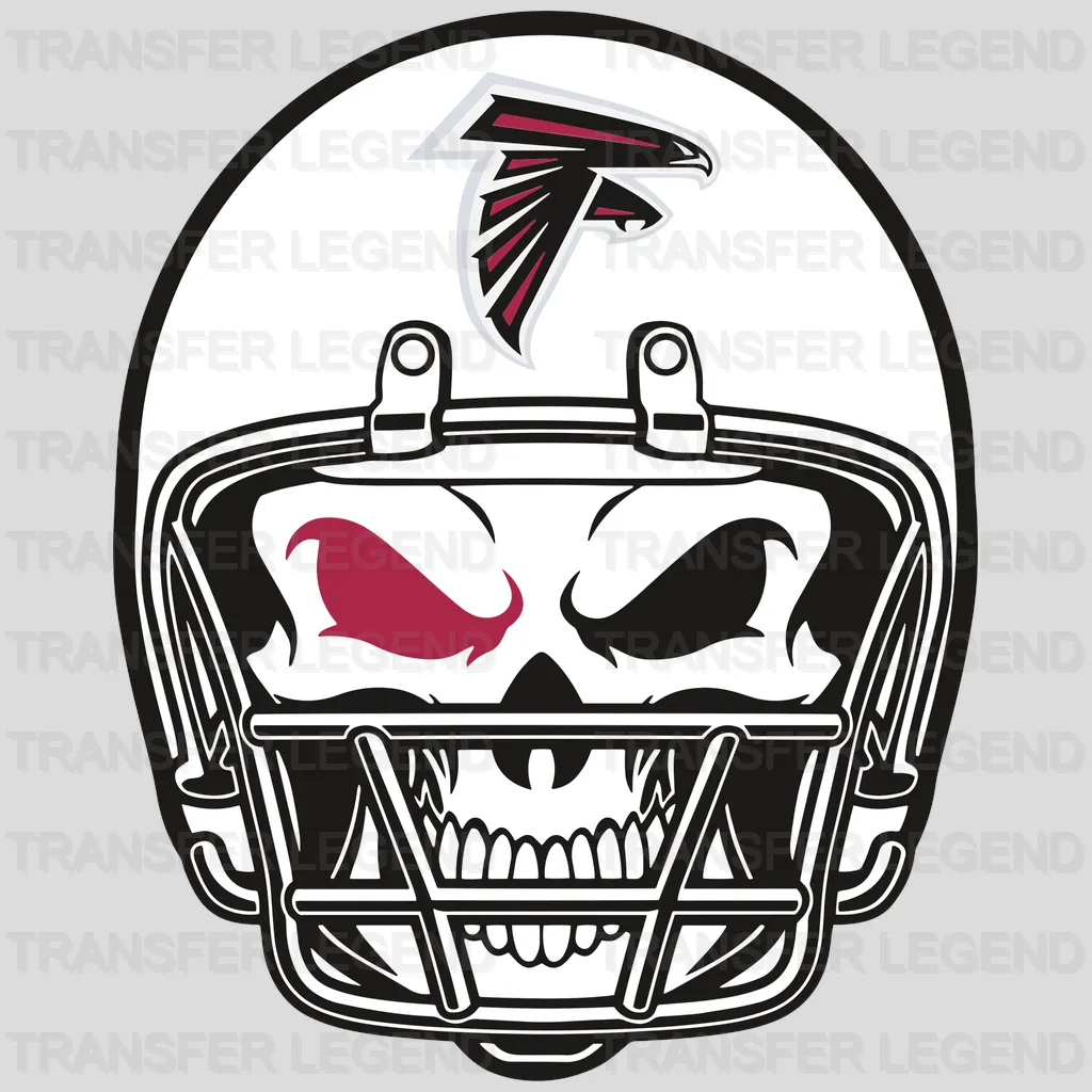 Atlanta Falcons White Skull Helmet Emblem NFL Design - DTF Heat Transfer