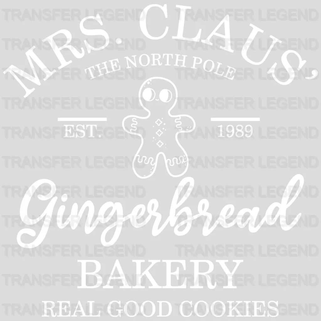 GINGERBREAD BAKERY Christmas Design - DTF heat transfer - transferlegend