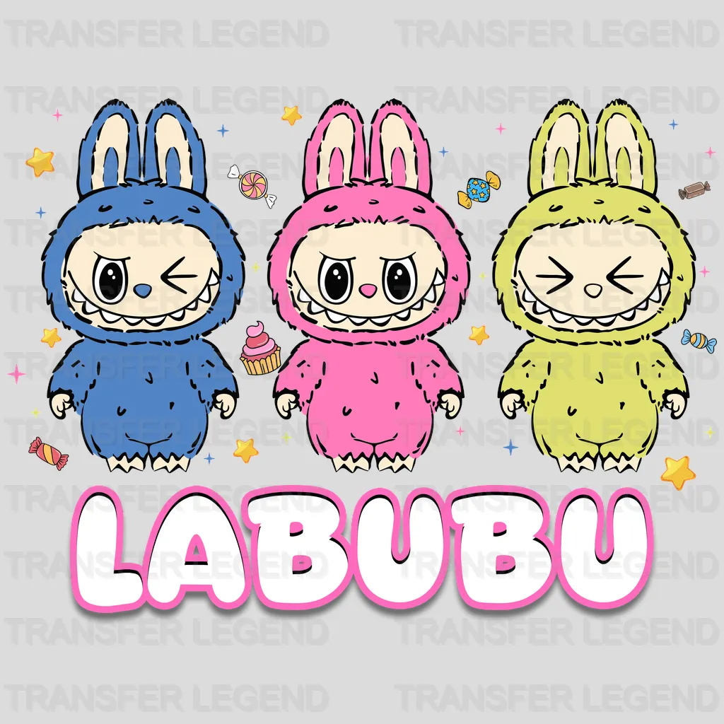 Three Of A Kind Labubu Design - DTF Heat Transfers