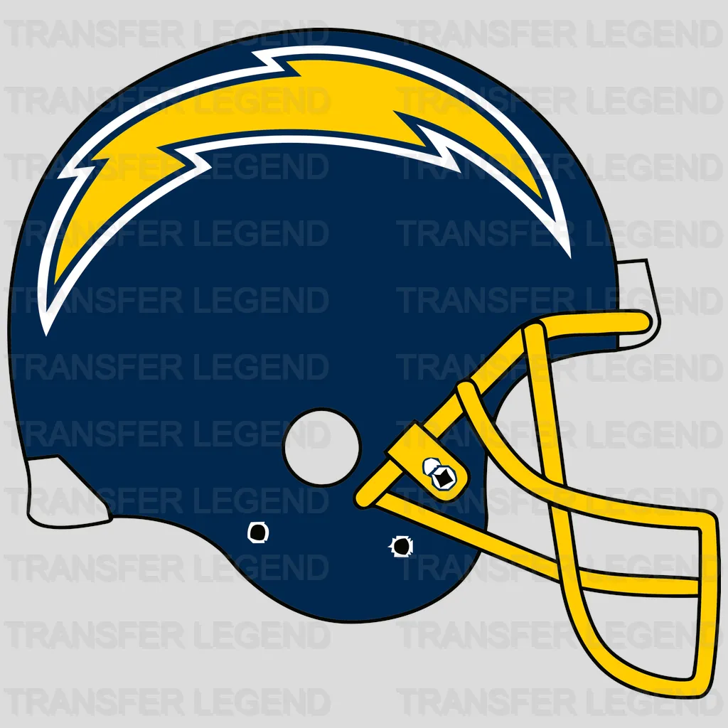 Los Angeles Chargers Helmet Profile NFL Design - DTF Heat Transfer
