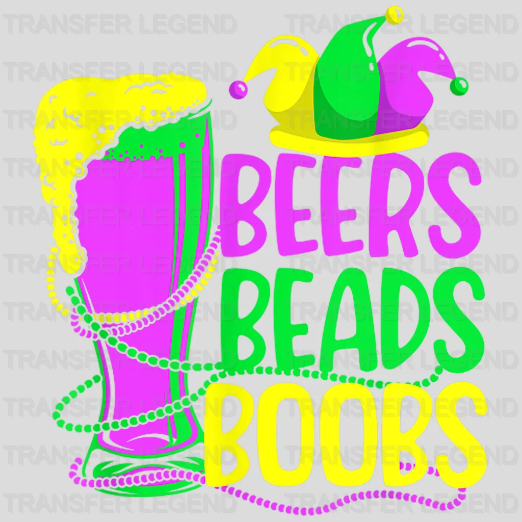 Bears Beads Boo Mardi Gras Design- Mardi Gras DTF heat transfer - transferlegend