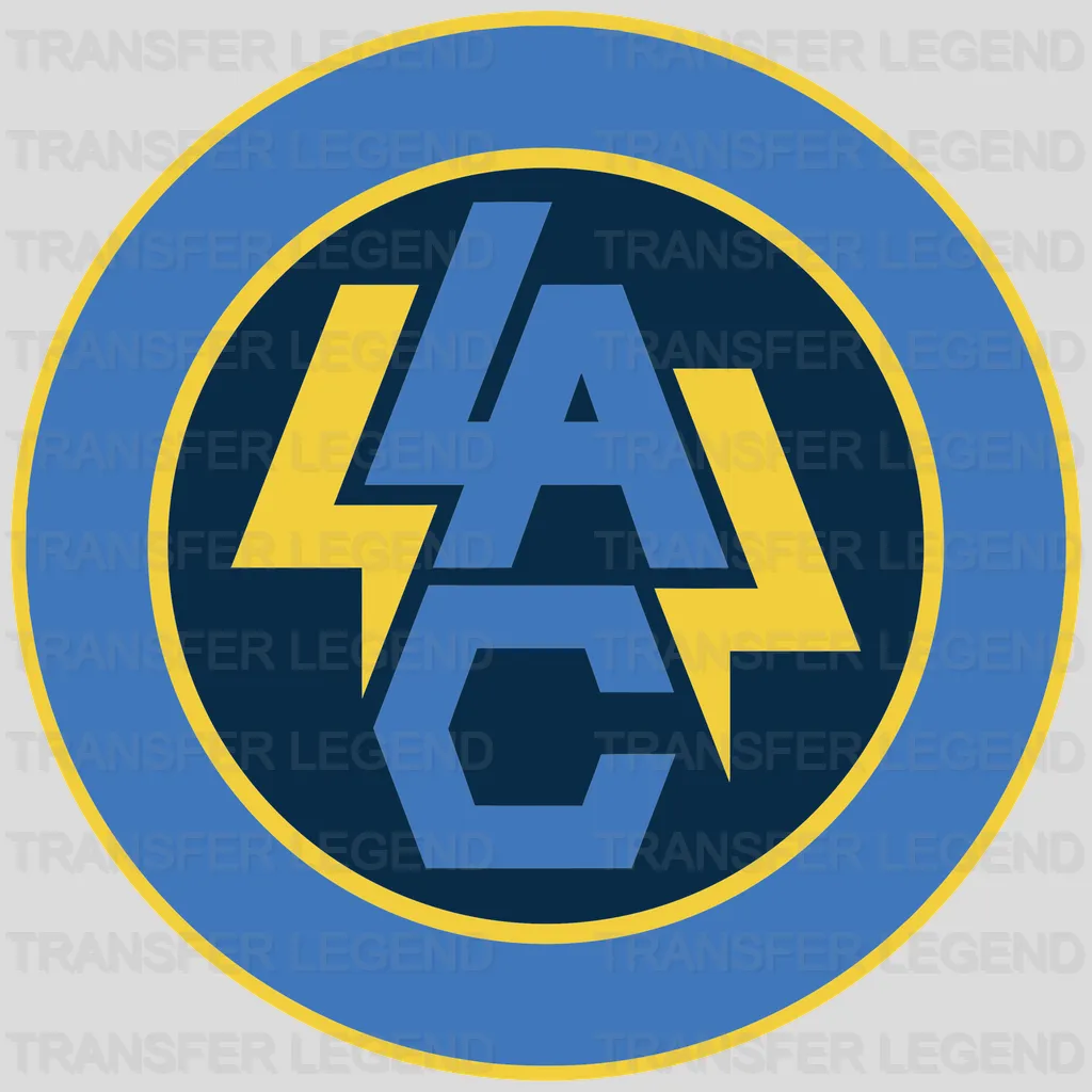 Los Angeles Chargers Circular LAC Monogram Badge NFL Design - DTF Heat Transfer