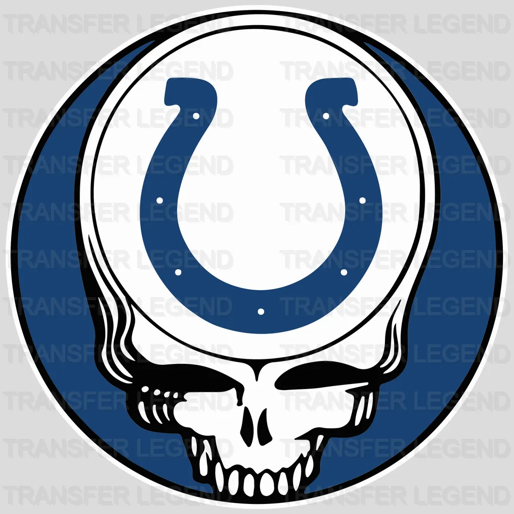 Indianapolis Colts Skull Crest Emblem NFL Design - DTF Heat Transfer