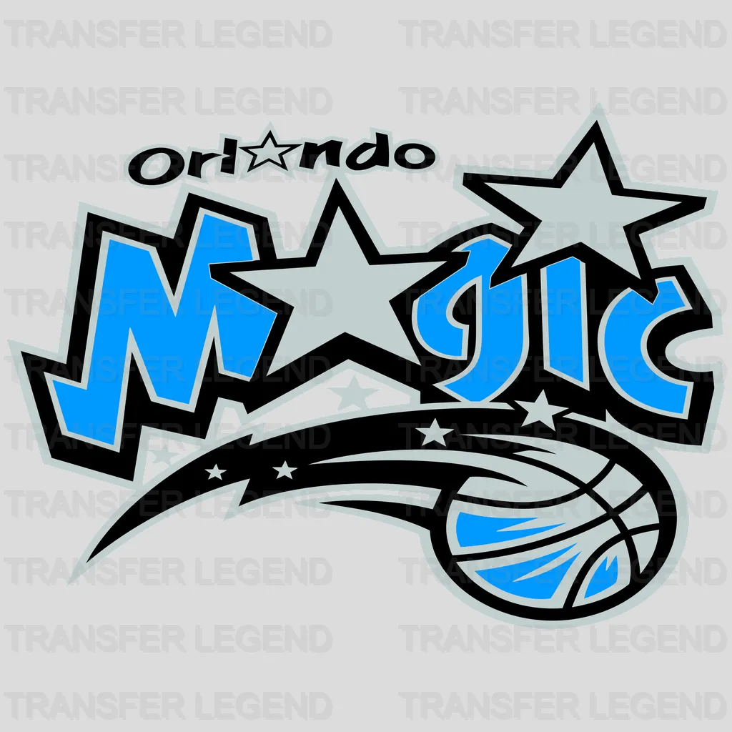 Orlando Magic Star Lettering & Comet Ball Emblem NBA Design - DTF Heat Transfer