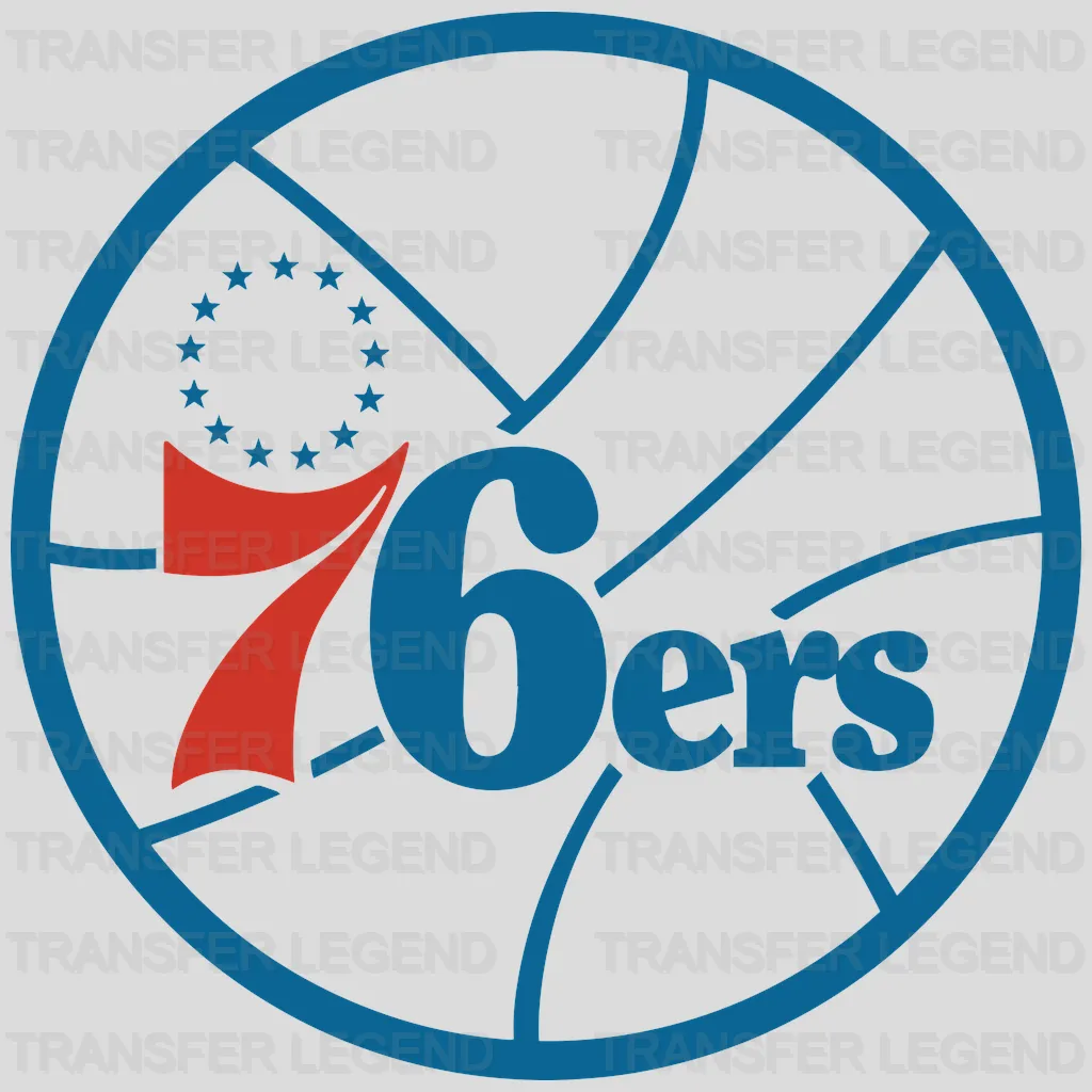 Philadelphia 76ers Dark Basketball Circle Badge NBA Design - DTF Heat Transfer