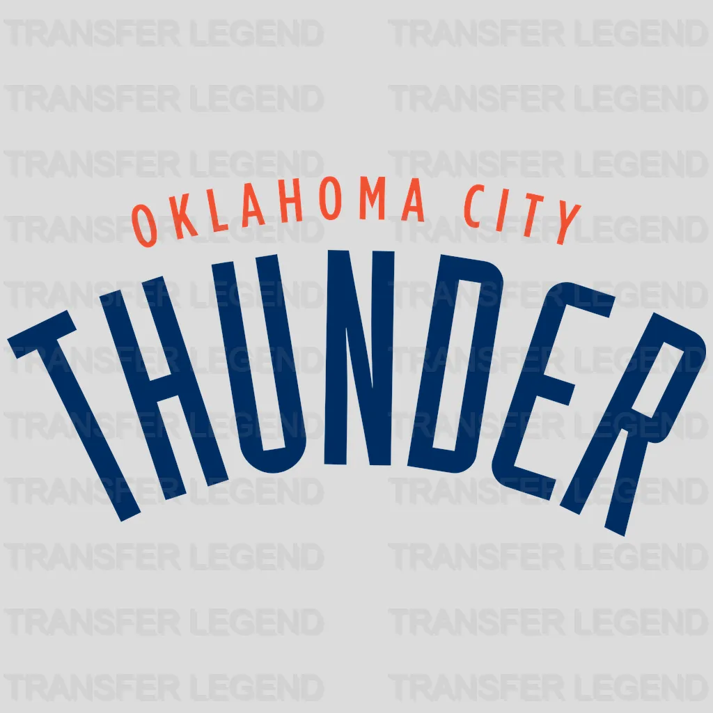Oklahoma City Thunder Curved Wordmark Typography NBA Design - DTF Heat Transfer