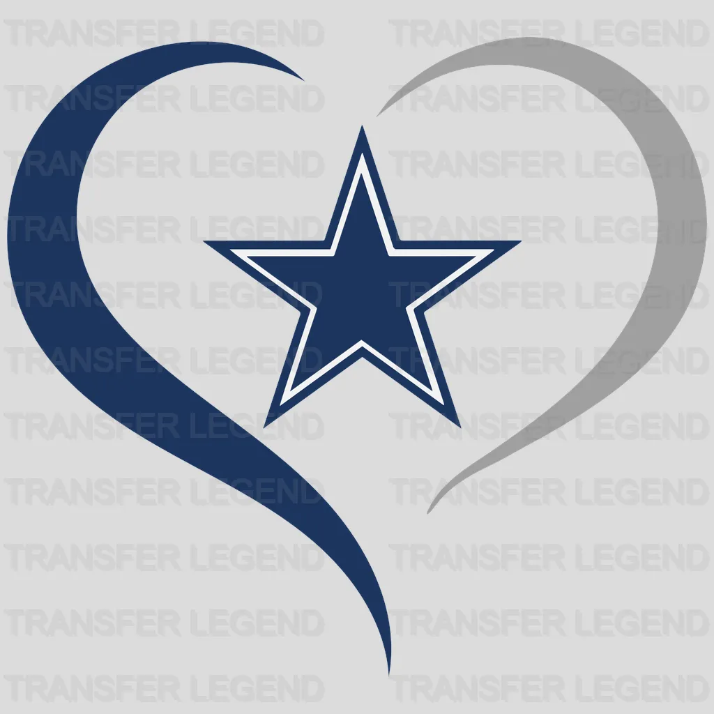 Dallas Cowboys Heartbeat Gauge Emblem NFL Design - DTF Heat Transfer