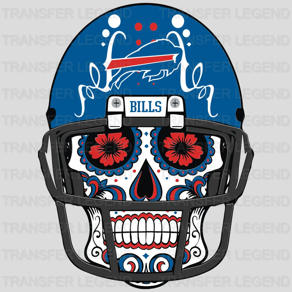 Buffalo Bills Skull Mask Emblem NFL Design - DTF Heat Transfer