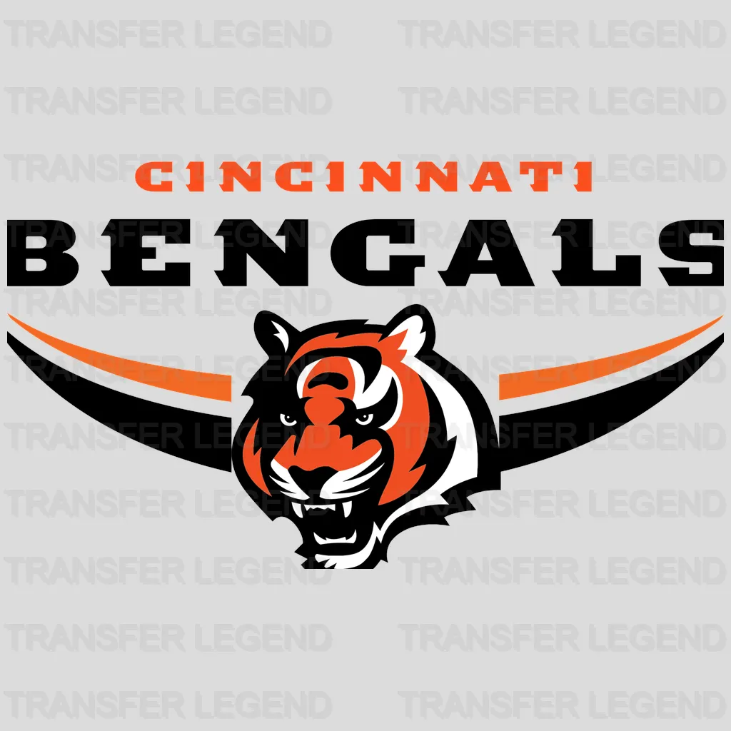 Cincinnati Bengals Winged Tiger Head Emblem NFL Design - DTF Heat Transfer