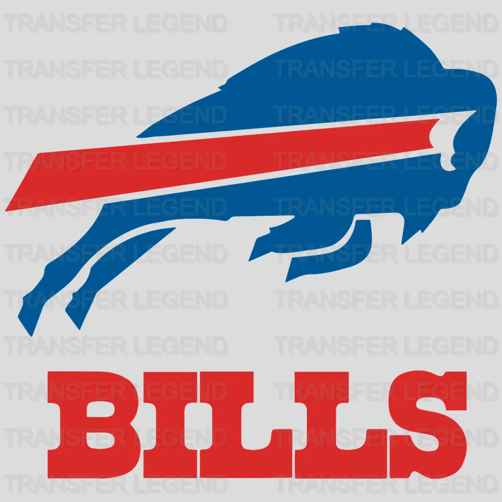 Buffalo Bills Buffalo Silhouette & Text Wordmark NFL Design - DTF Heat Transfer