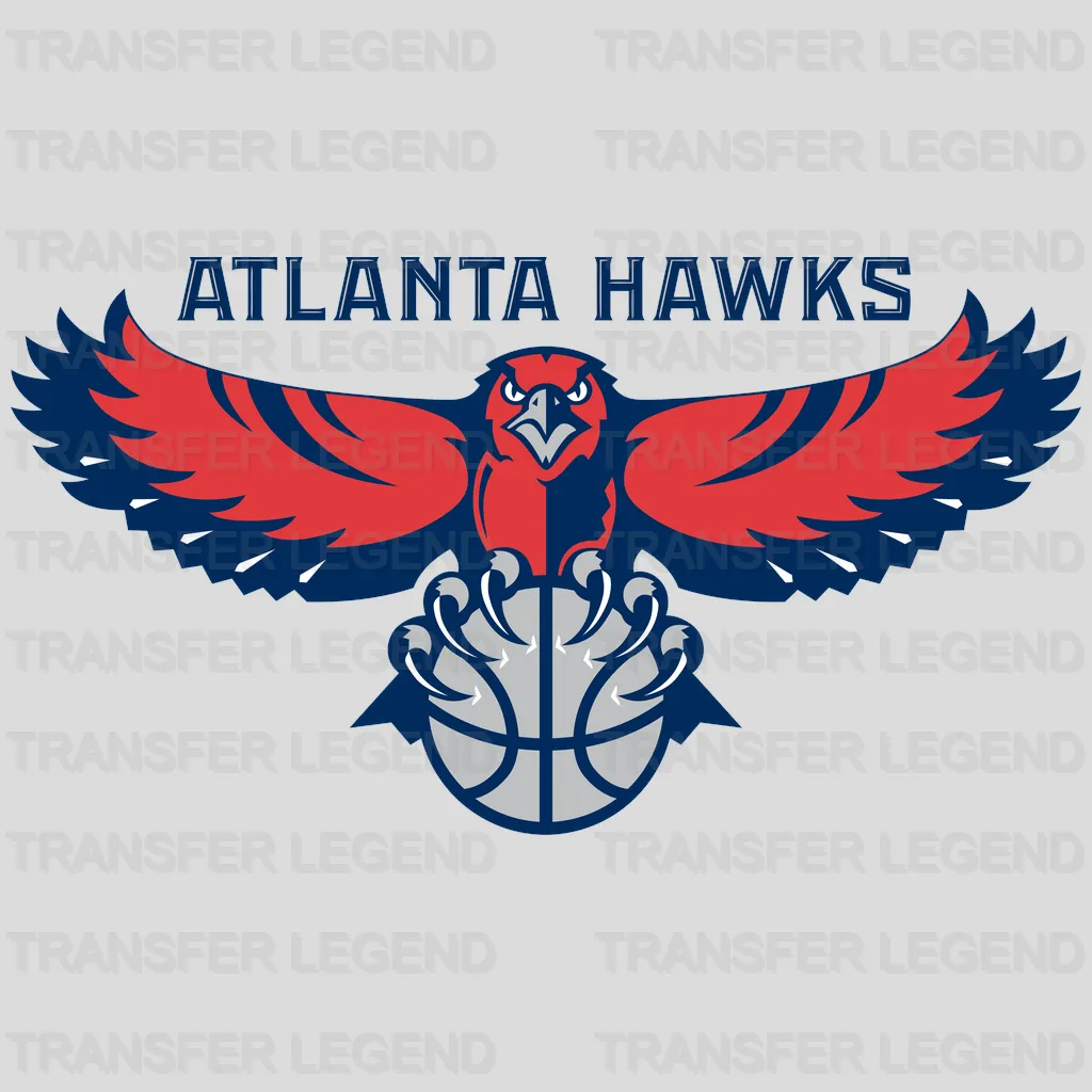 Atlanta Hawks Spread-Wings Hawk with “ATLANTA HAWKS” Banner NBA Design - DTF Heat Transfer