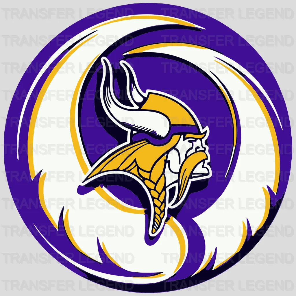 Minnesota Vikings Dual‑Tone Heart & Horns Logo NFL Design - DTF Heat Transfer