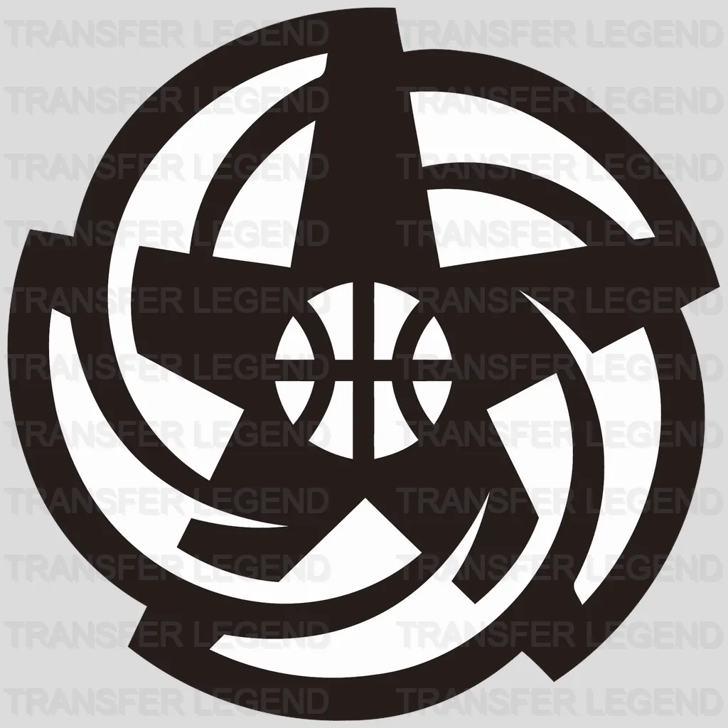 San Antonio Spurs Circular Pinwheel Basketball Emblem NBA Design - DTF Heat Transfer