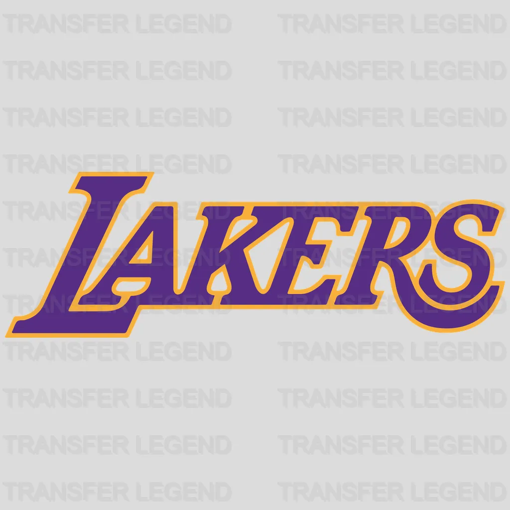Los Angeles Lakers Script Wordmark on Purple NBA Design - DTF Heat Transfer