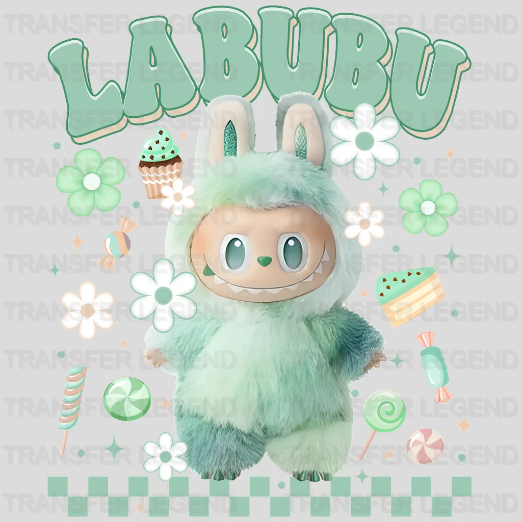Happy In Green Labubu Design - DTF Heat Transfers