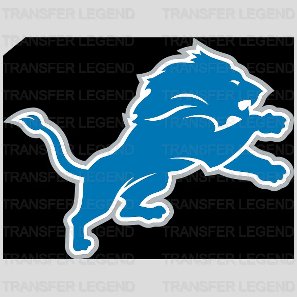Detroit Lions Silhouette Leaping Lion NFL Design - DTF Heat Transfer