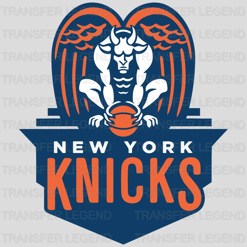 New York Knicks Gotham Skyline Crest NBA Design - DTF Heat Transfer