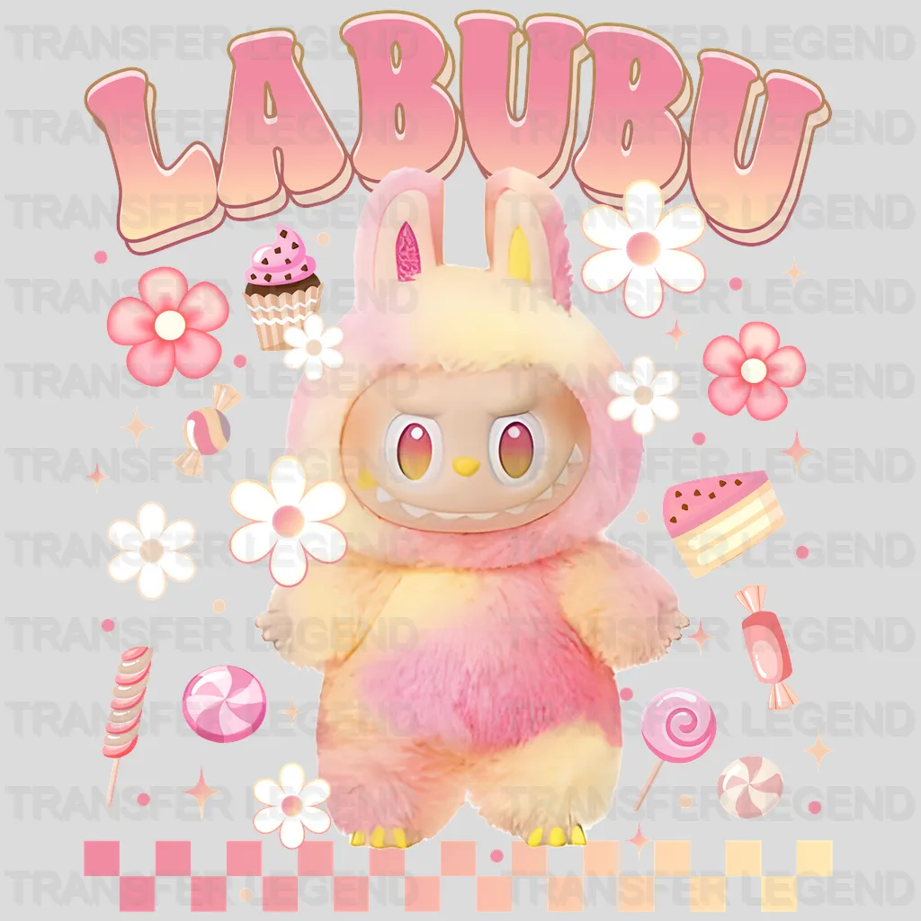 Happy In Pink Labubu Design - DTF Heat Transfers