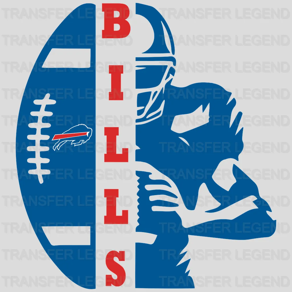 Buffalo Bills Football Player Silhouette Cutout NFL Design - DTF Heat Transfer