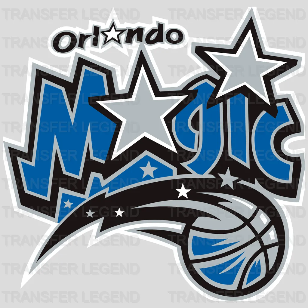 Orlando Magic Stacked Stars & Comet Ball Crest NBA Design - DTF Heat Transfer