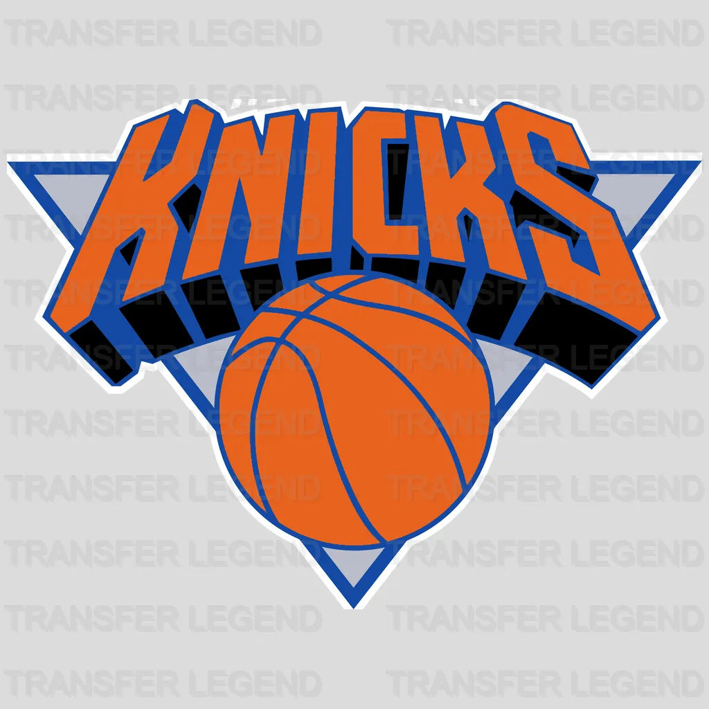 New York Knicks Script Wordmark with Side Basketball NBA Design - DTF Heat Transfer