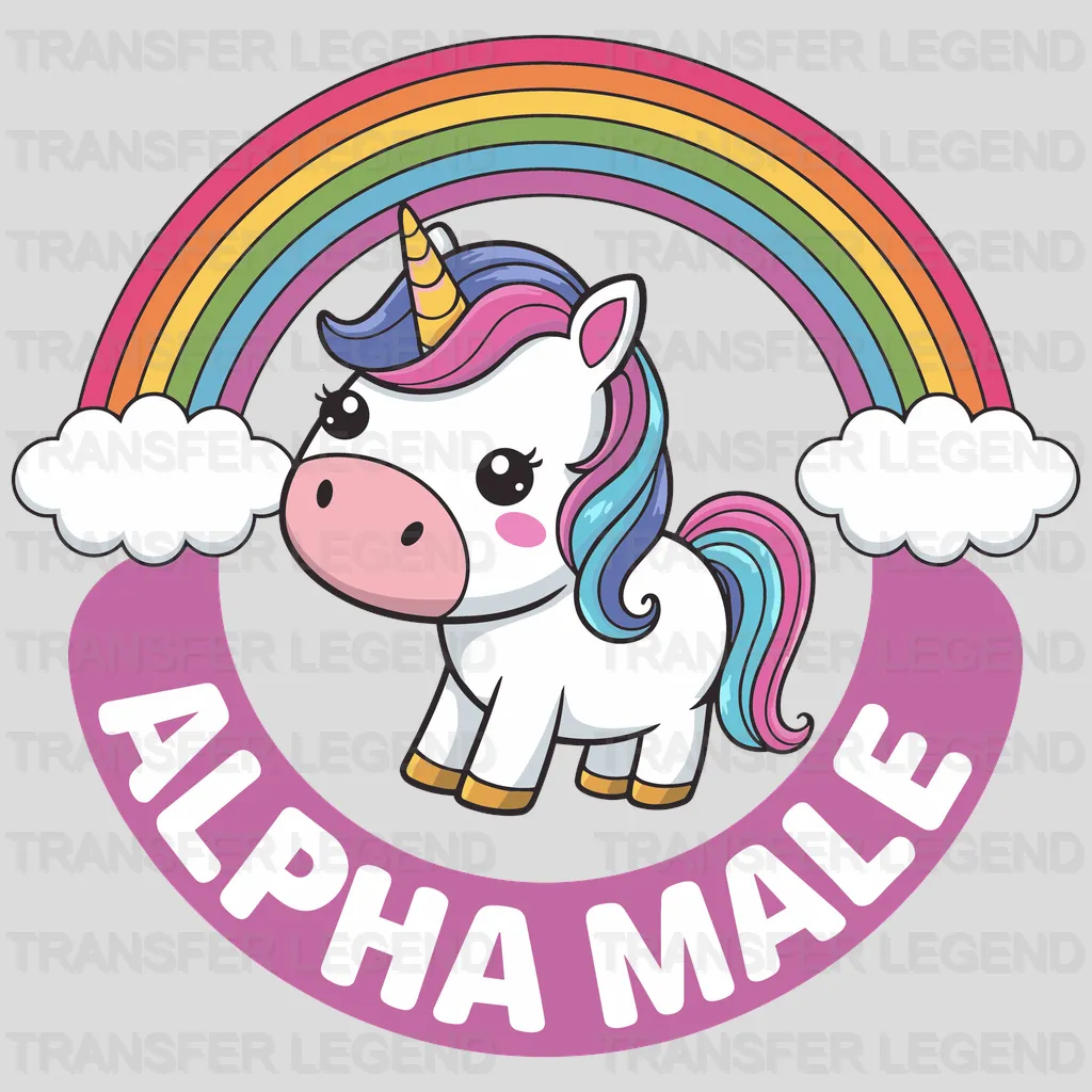 Alpha Male Unicorn Design - DTF Heat Transfers - transferlegend