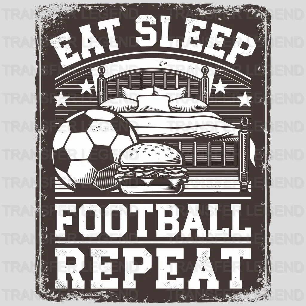 Eat Sleep Repeat Soccer Design - DTF Heat Transfers - transferlegend