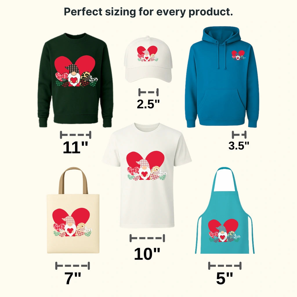 LOVE GNOMIE HEART - DTF heat transfer - transferlegend