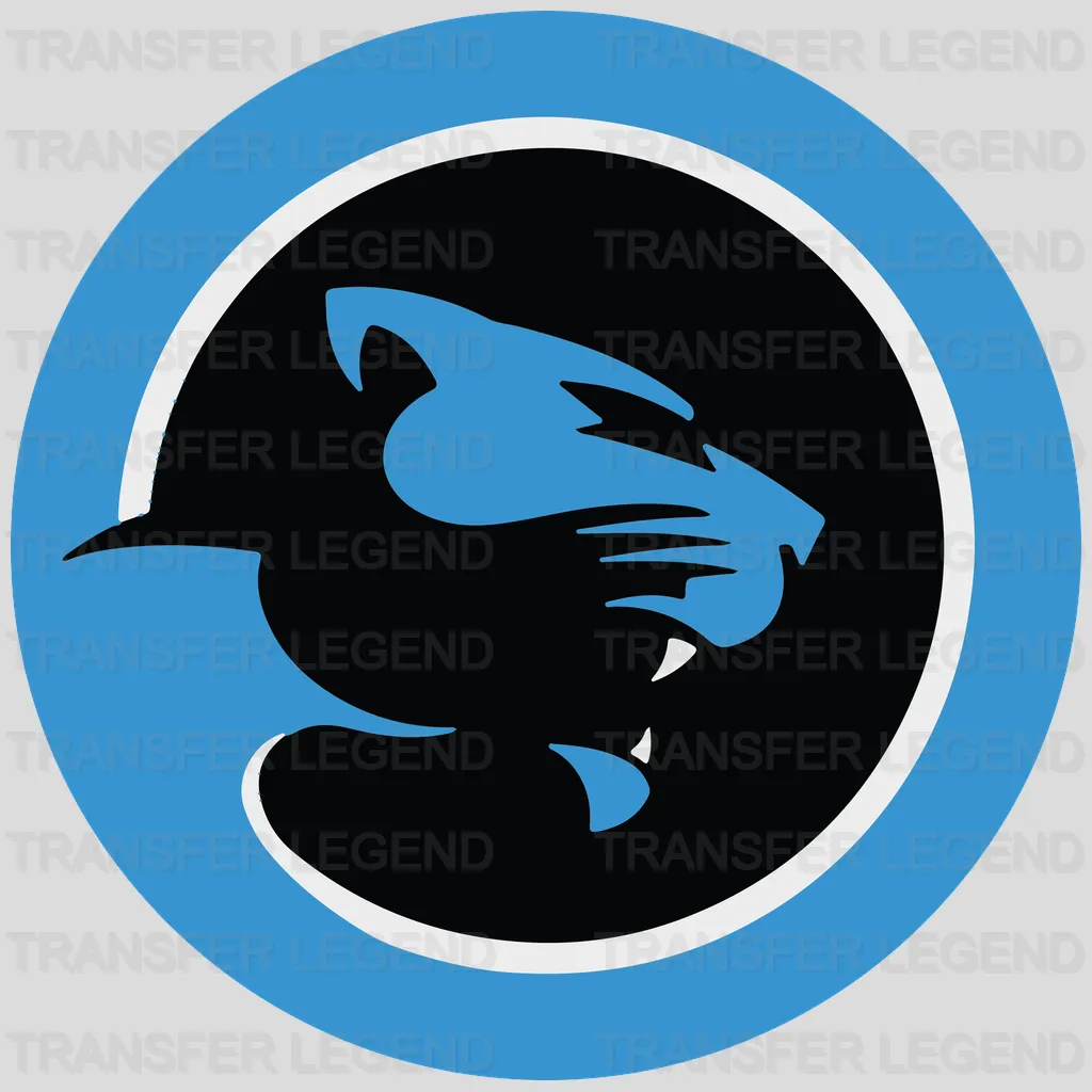 Carolina Panthers Round Silhouette Badge NFL Design - DTF Heat Transfer