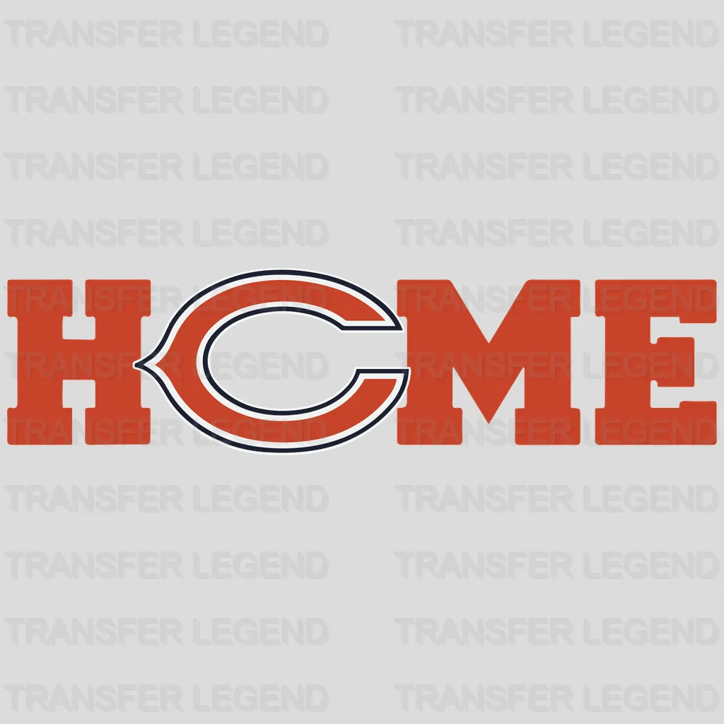 Chicago Bears “Home” Wordmark with C‑Logo NFL Design - DTF Heat Transfer