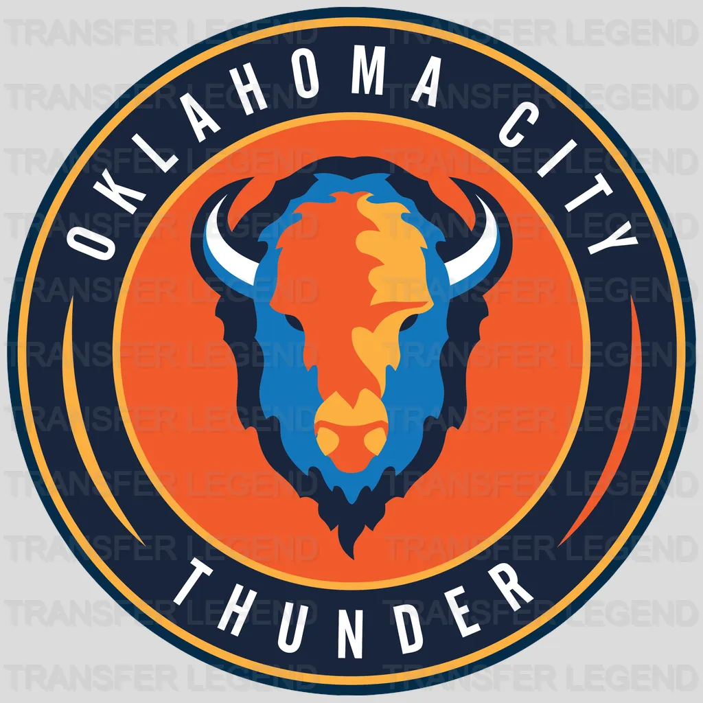 Oklahoma City Thunder Bison Roundel Crest NBA Design - DTF Heat Transfer