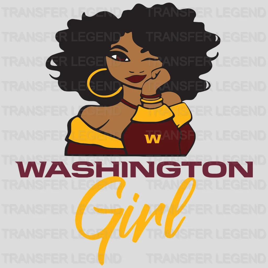 Washington Football Team Washington Girl Script Illustration NFL Design - DTF Heat Transfer
