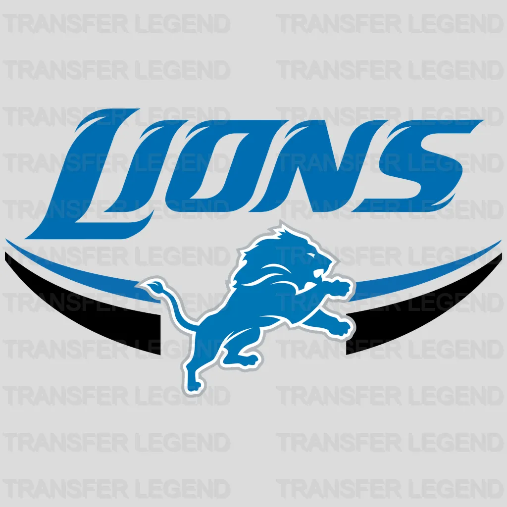 Detroit Lions Stylized Wordmark Emblem NFL Design - DTF Heat Transfer