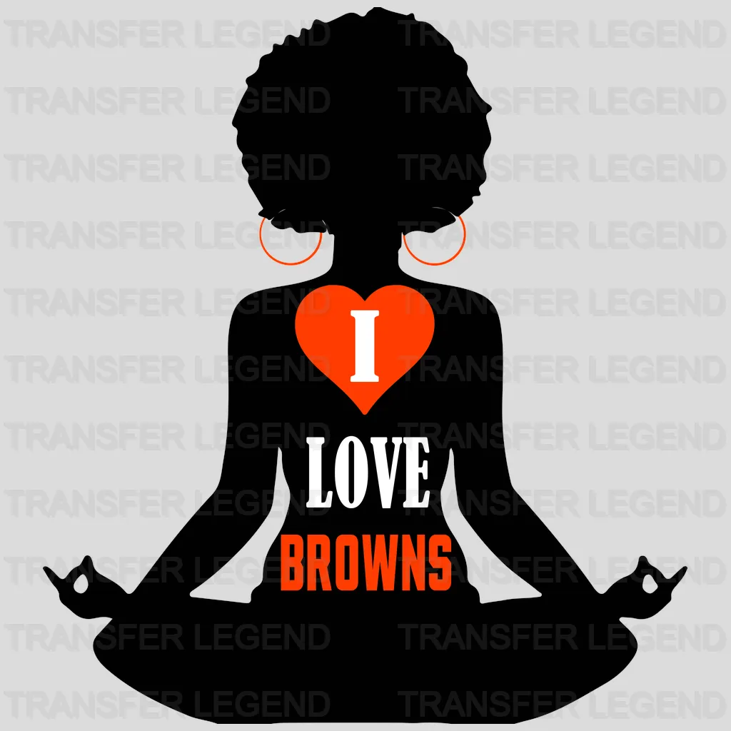 Cleveland Browns Love Script Arrow Heart NFL Design - DTF Heat Transfer