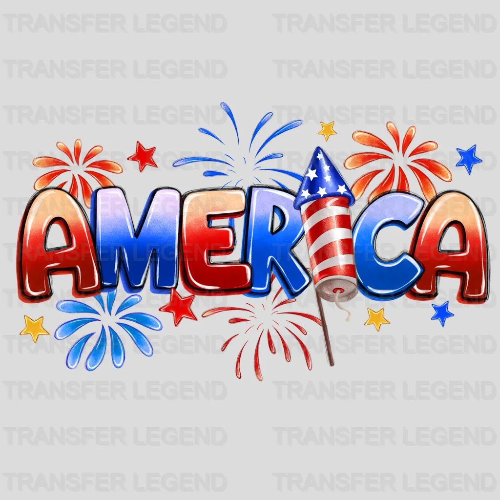 America 4th July Design - DTF Heat Transfers - transferlegend