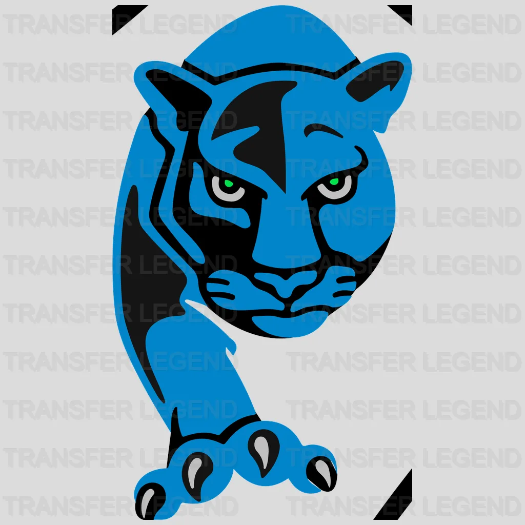 Carolina Panthers Scribble Roar Heart NFL Design - DTF Heat Transfer