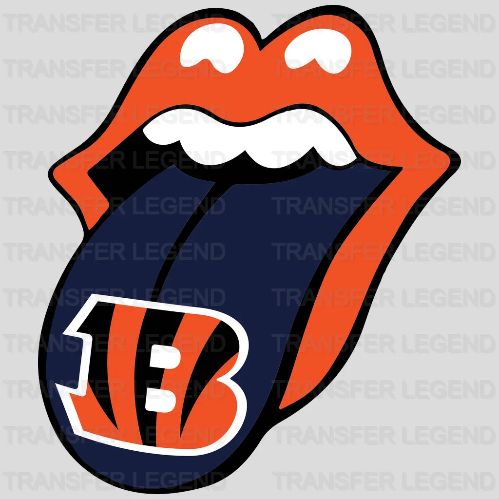 Cincinnati Bengals Tongue & Lips Logo NFL Design - DTF Heat Transfer