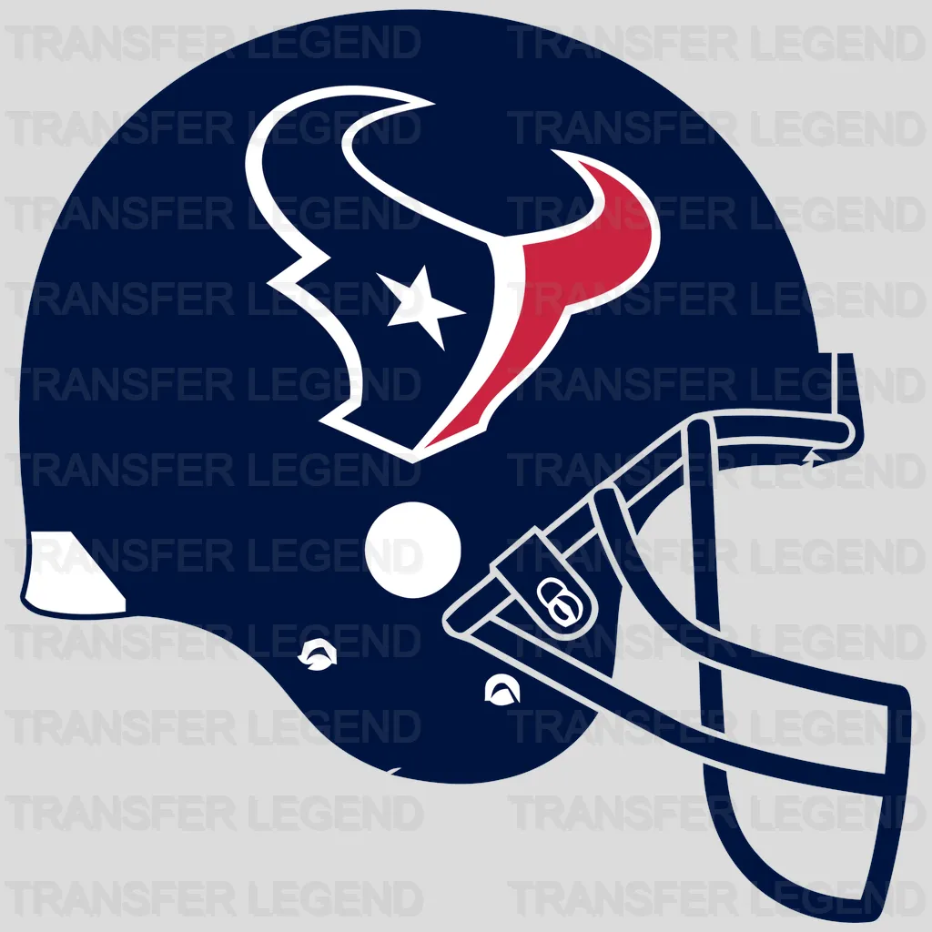 Houston Texans Side‑Profile Helmet Emblem NFL Design - DTF Heat Transfer