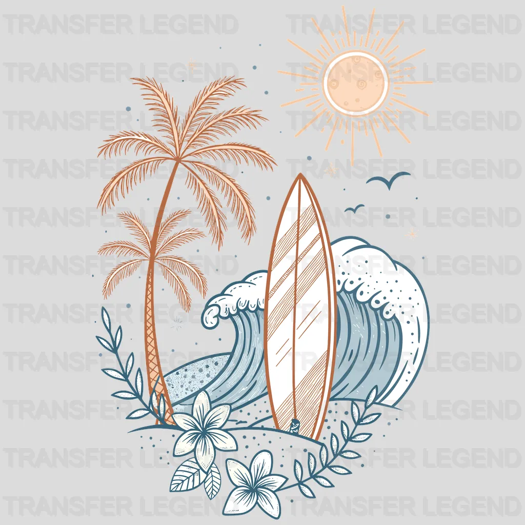 Waves Come % Go Surfing Design - DTF Heat Transfers - transferlegend