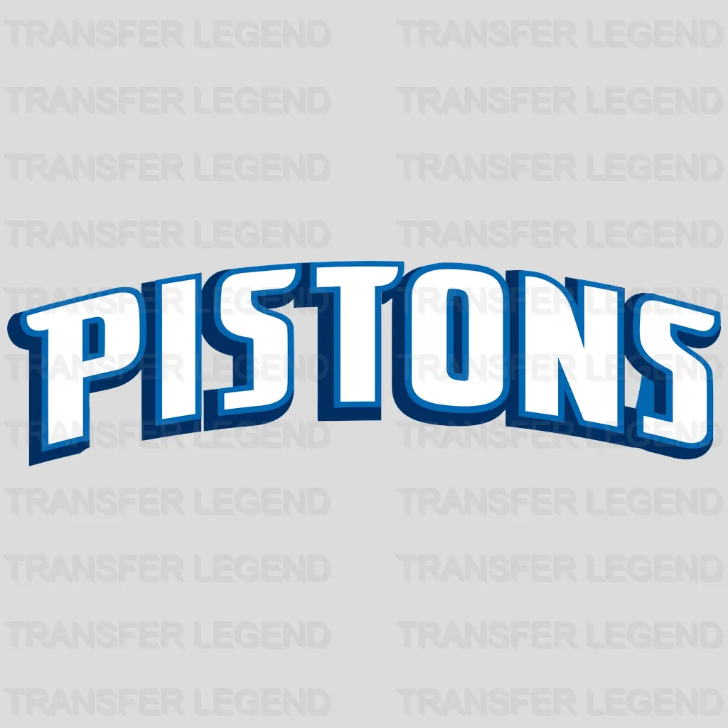 Detroit Pistons Arched “PISTONS” Wordmark NBA Design - DTF Heat Transfer