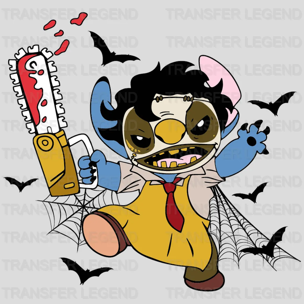 Stitch Halloween Leatherface Design - DTF heat transfer - transferlegend
