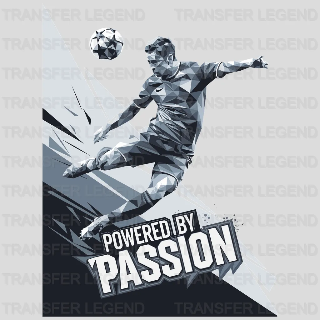 Powered By Passion Soccer Design - DTF Heat Transfers - transferlegend