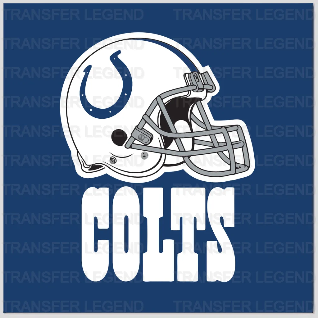 Indianapolis Colts Side‑Profile Helmet & Wordmark NFL Design - DTF Heat Transfer